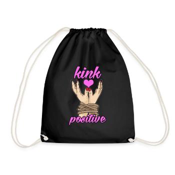 KINK POSITIVE BDSM Bondage Captivate Fetishly - Drawstring Bag - black - Front
