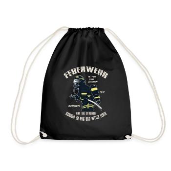 Pompier pompier pompier femme cadeau - Sac de sport léger - noir - Devant