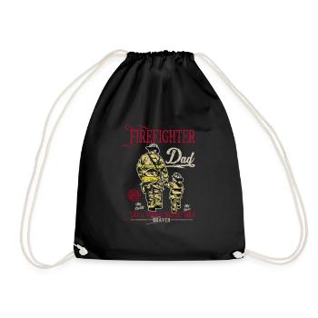 Feuerwehrmann Feuerwehr Vater Vatertag Geschenk - Turnbeutel - Schwarz - Vorne