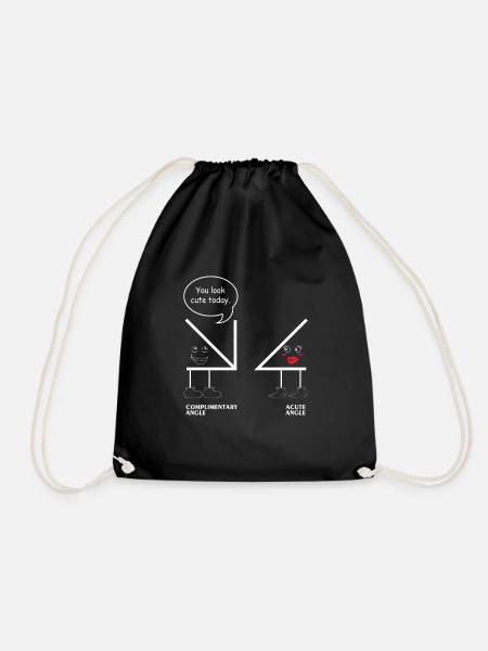 Mathematik Lehrer Shirt Schule Winkel Mathe Witz - Turnbeutel - Schwarz