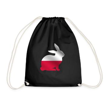 Polska Hase | Polen Polnische Flagge - Turnbeutel - Schwarz - Vorne
