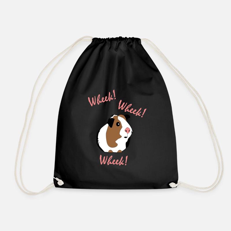 Guinea pig squeak gift idea - Drawstring Bag - black