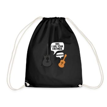 Ukulele Gitarre Musiklehrer Geschenk Spruch - Turnbeutel - Schwarz - Vorne