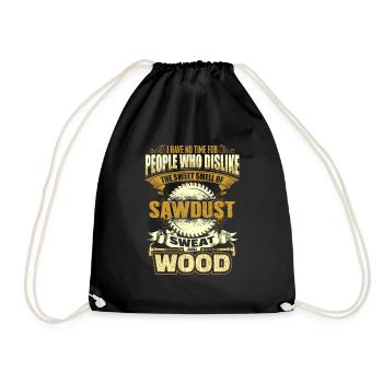 Cadeau de menuisier menuisier bois sciure de bois - Sac de sport léger - noir - Devant