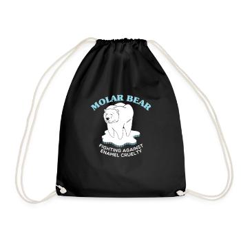 Molar Bear Tooth Dentist Dentist Dental Gift - Drawstring Bag - black - Front