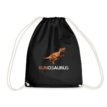 Laufen Dinosaurier Geschenk Dino lustig - Turnbeutel - Schwarz - Vorne