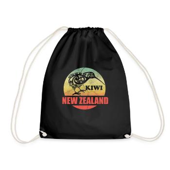 Kiwi New Zealand Cercle - Cadeau - Sac de sport léger - noir - Devant
