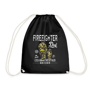 Feuerwehrmann Feuerwehr Vater Vatertag Geschenk - Turnbeutel - Schwarz - Vorne