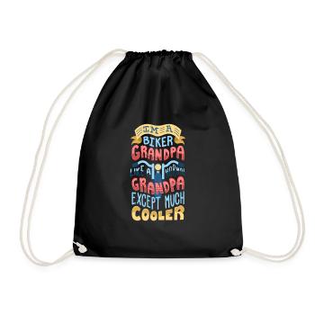 Biker grandpa - Drawstring Bag - black - Front