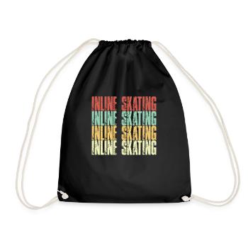 Inline Skating Vintage - Drawstring Bag - black - Front