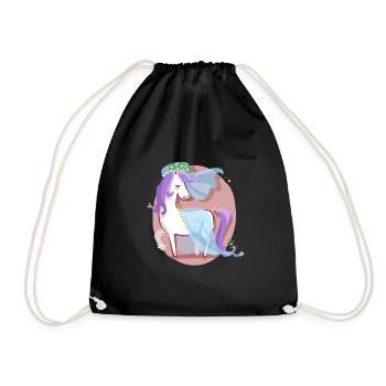 Unicorn bride - Drawstring Bag - black - Front