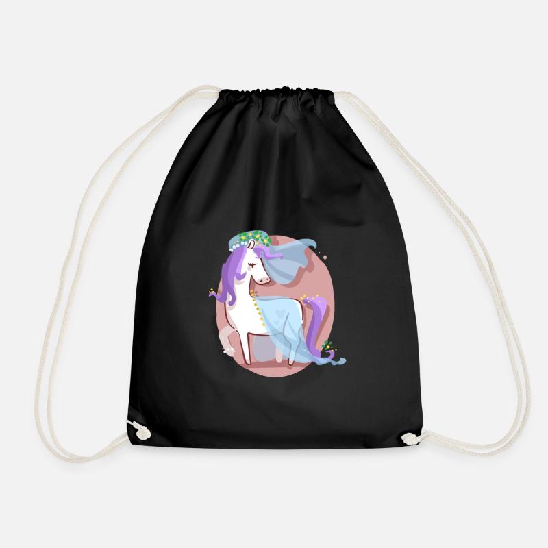 Einhorn Braut - Turnbeutel - Schwarz