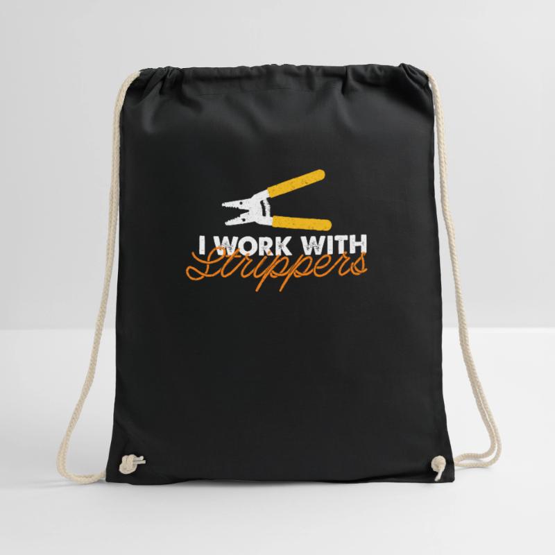 I work with Stripper Electrician Gift Drawstring Bag