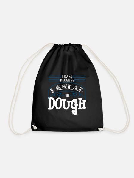 I bake - Drawstring Bag - black