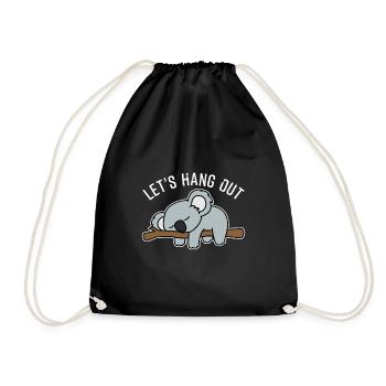 Cute Koala Let's Hang Out Koala Gift - Drawstring Bag - black - Front