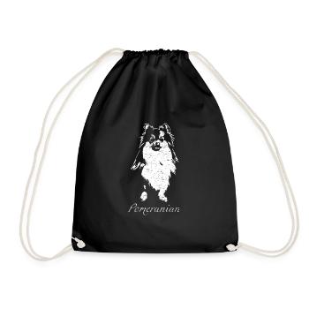 Zwergspitz Pomeranian - Turnbeutel - Schwarz - Vorne