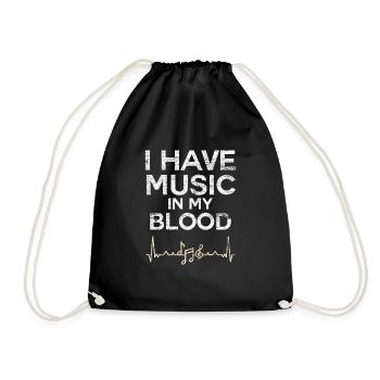 Rythme cardiaque musique - Sac de sport léger - noir - Devant