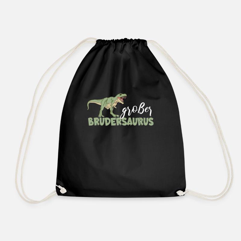 Shirt Großer Bruder Dino Brudersaurus - Turnbeutel - Schwarz