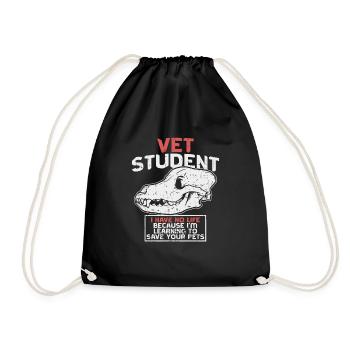 Veterinary Veterinarian Student Study Gift - Drawstring Bag - black - Front