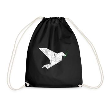 Taube Origami - Turnbeutel - Schwarz - Vorne