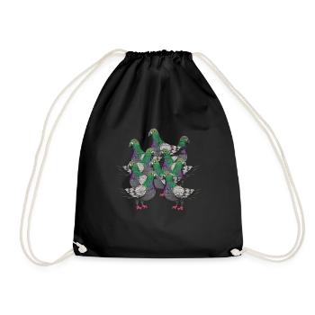 Pigeon pigeons - Drawstring Bag - black - Front