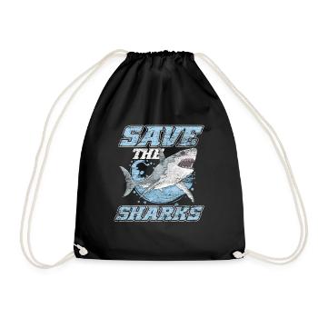 Shark Endangered species - Drawstring Bag - black - Front