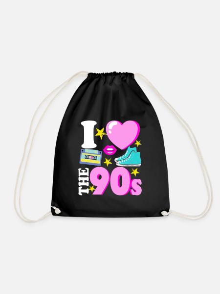 I love the 90s Pop Art 90er Jahre 90er Geschenk - Turnbeutel - Schwarz