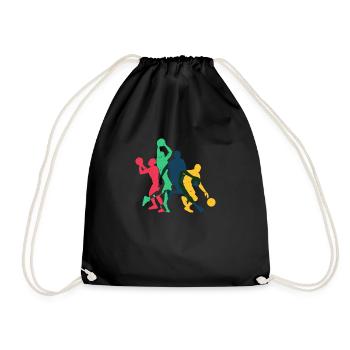 Basketteur en couleur Vintage style rétro - Sac de sport léger - noir - Devant