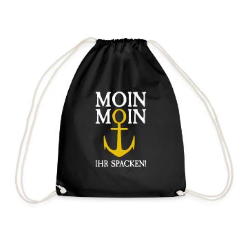 Moin Moin your jerking | Anchor North Germany - Drawstring Bag - black - Front