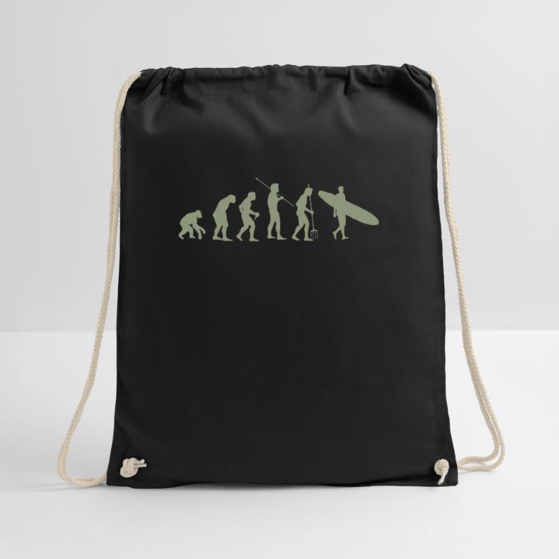 Surfing Evolution Drawstring Bag