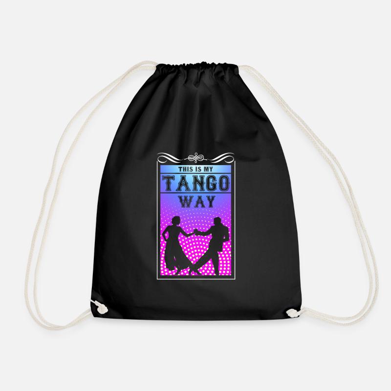 floral tango dance sweet gift - Drawstring Bag - black