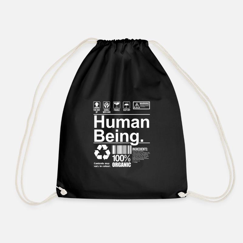 Human Being Mensch Menschlich Geschenk - Turnbeutel - Schwarz