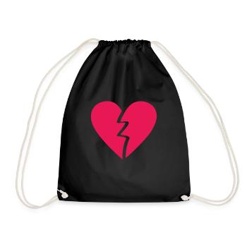 Cœur brisé - Sac de sport léger - noir - Devant