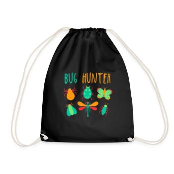 Bug Hunter beetle collector design kids gift - Drawstring Bag - black - Front