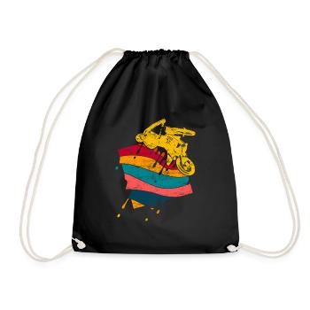 Retro Braap Motorcycle Quad Gift Gift Idea - Drawstring Bag - black - Front
