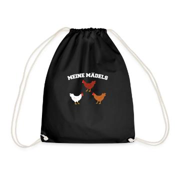 My Girls Chickens Gift - Drawstring Bag - black - Front
