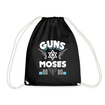 Guns N Moses - Funny Jewish saying - Drawstring Bag - black - Front