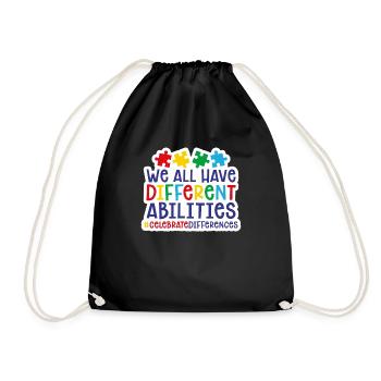autisme - Sac de sport léger - noir - Devant