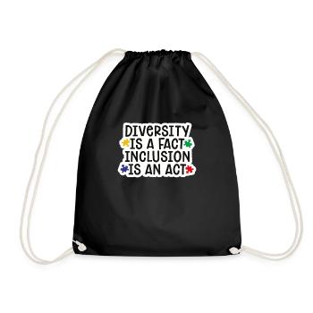 Autism diversity inclusion gift - Drawstring Bag - black - Front