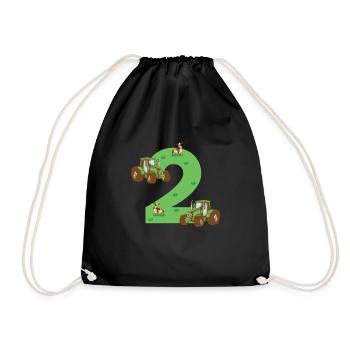 Tracteur vache fermier cadeau - Sac de sport léger - noir - Devant