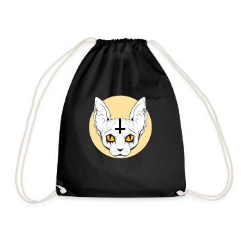 Satanic Baphomet Cat - Drawstring Bag - black - Front