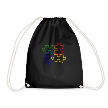 puzzle - Drawstring Bag - black - Front