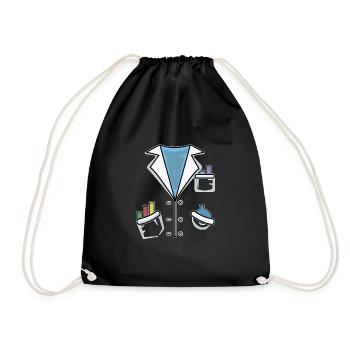 Laborkittel Kittel Chemiker Laborant Geschenk - Turnbeutel - Schwarz - Vorne