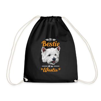 West Highland White Terrier - Drawstring Bag - black - Front