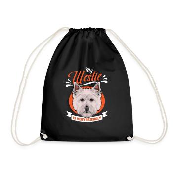 West Highland White Terrier - Turnbeutel - Schwarz - Vorne
