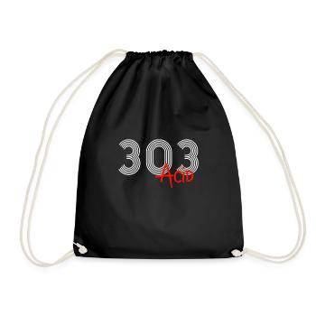 303 Acid | Techno Rave Party Musik DJ Geschenk - Turnbeutel - Schwarz - Vorne