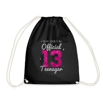 TEENAGER 13 ans 2007 13ème cadeau d'anniversaire - Sac de sport léger - noir - Devant