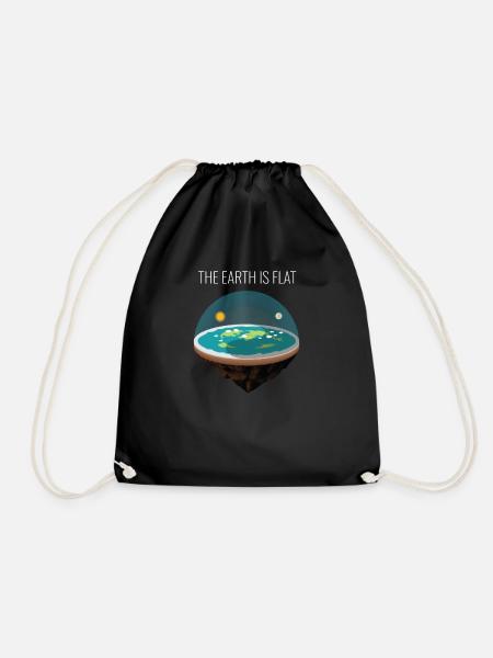 Flat Earth Shirt Society Flat Earth Map Slice - Drawstring Bag - black