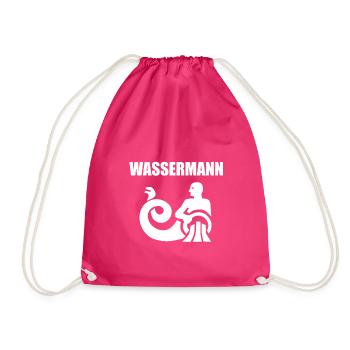 Sternzeichen Wassermann - Turnbeutel - Fuchsia - Vorne