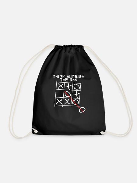 Think Outside The Box I Especially I Unique - Drawstring Bag - black